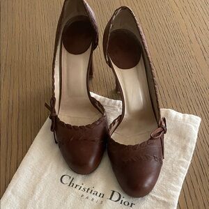 DiorVintage Brown Leather Heels for Women US size 9